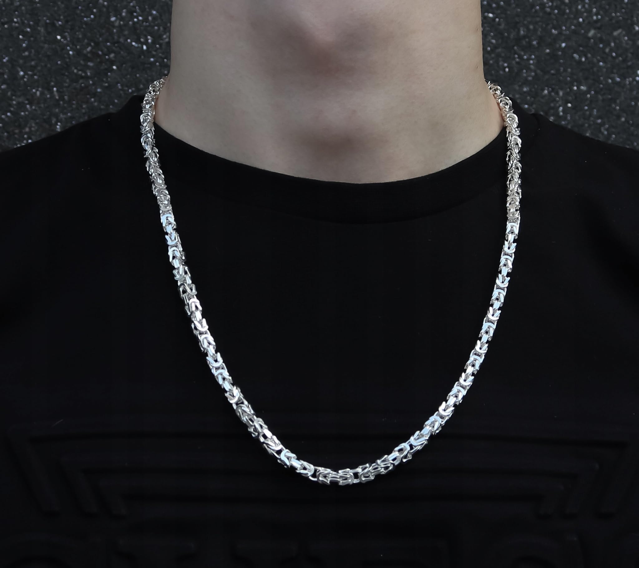 AMAR OPRAVA königskette ketten für herren silber 925, massive Kette, kette herren - halskette herren, panzerkette herren 925 silber- herren schmuck, italienische Qualität