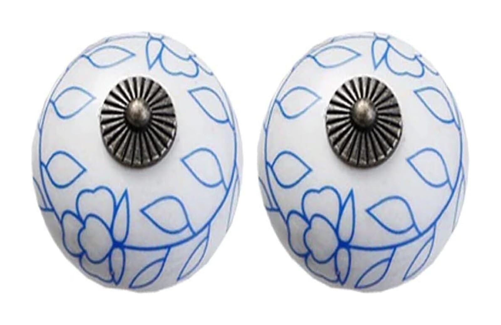 QZHAXITYT Ceramic Cabinet Knobs Pulls Ceramic Drawer Knobs European Ceramic Knobs 2 Pcs Pull Handles for Drawers Wardrobe Cabinet Door(Style B)