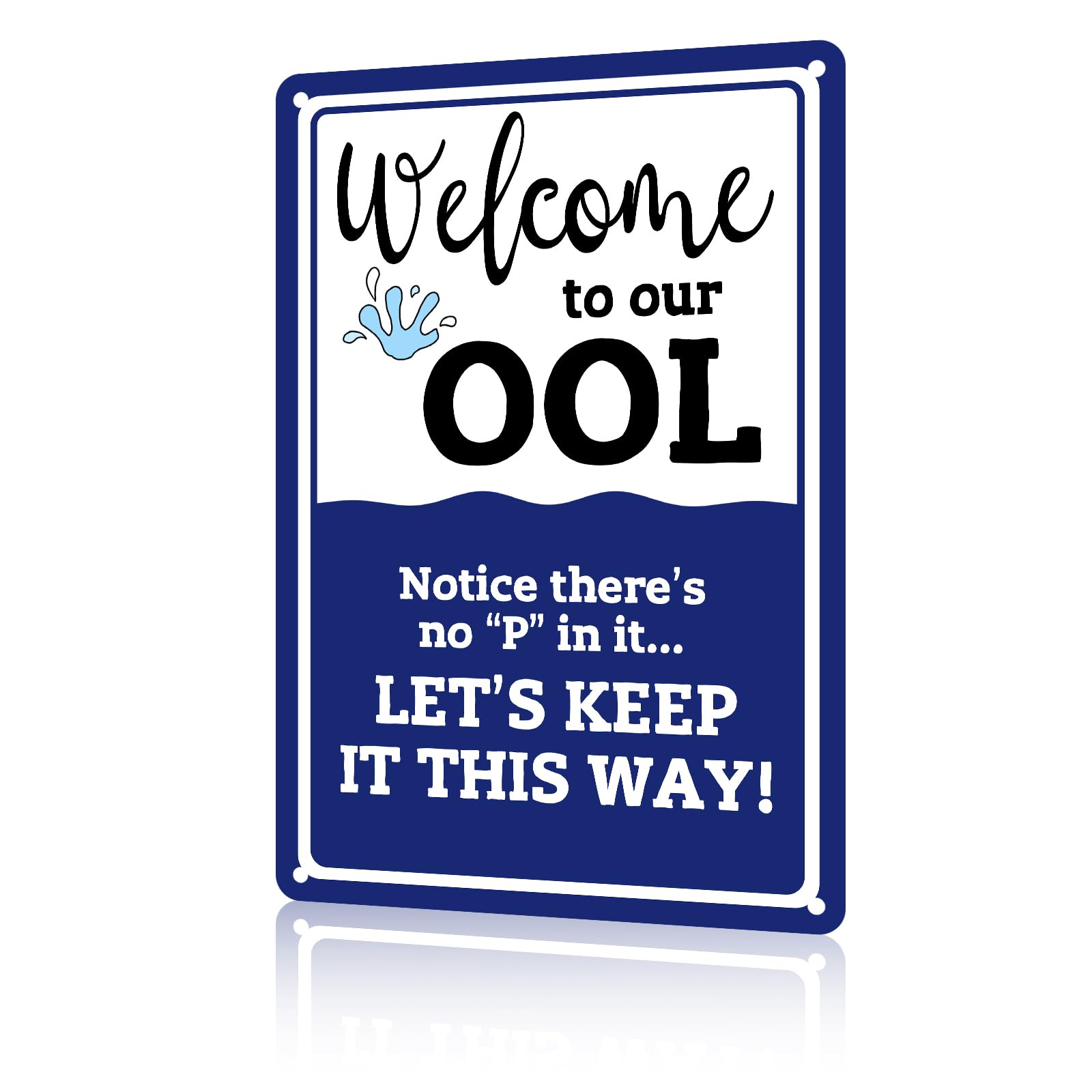 Anceky Aluminum Metal Tin Sign Funny Vintage Welcome To Our Ool Metal Sign for Home Living Bedroom Yard Decor Garden Outdoor 12×16 Inch