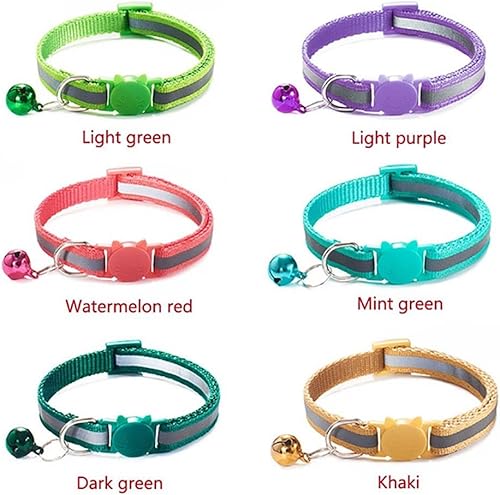 Miniatura 3 de 1 collar ajustable para mascotas con campana, collares de nailon para cachorros, correa de cuello para gatito, collares de identificación,