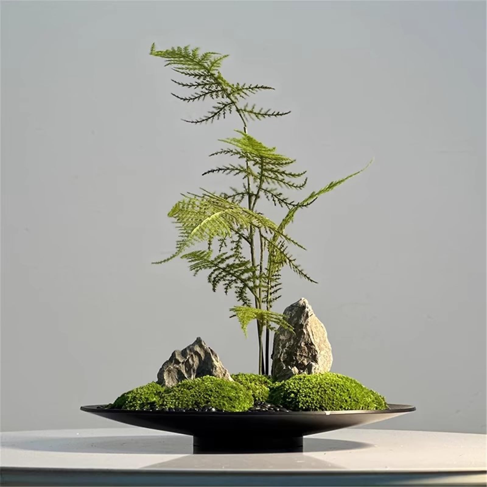 Sottovasi per Fiori Piattino con paesaggi in Miniatura in Smalto Cotto in Ferro Artistico Vassoi per Piante(XL)