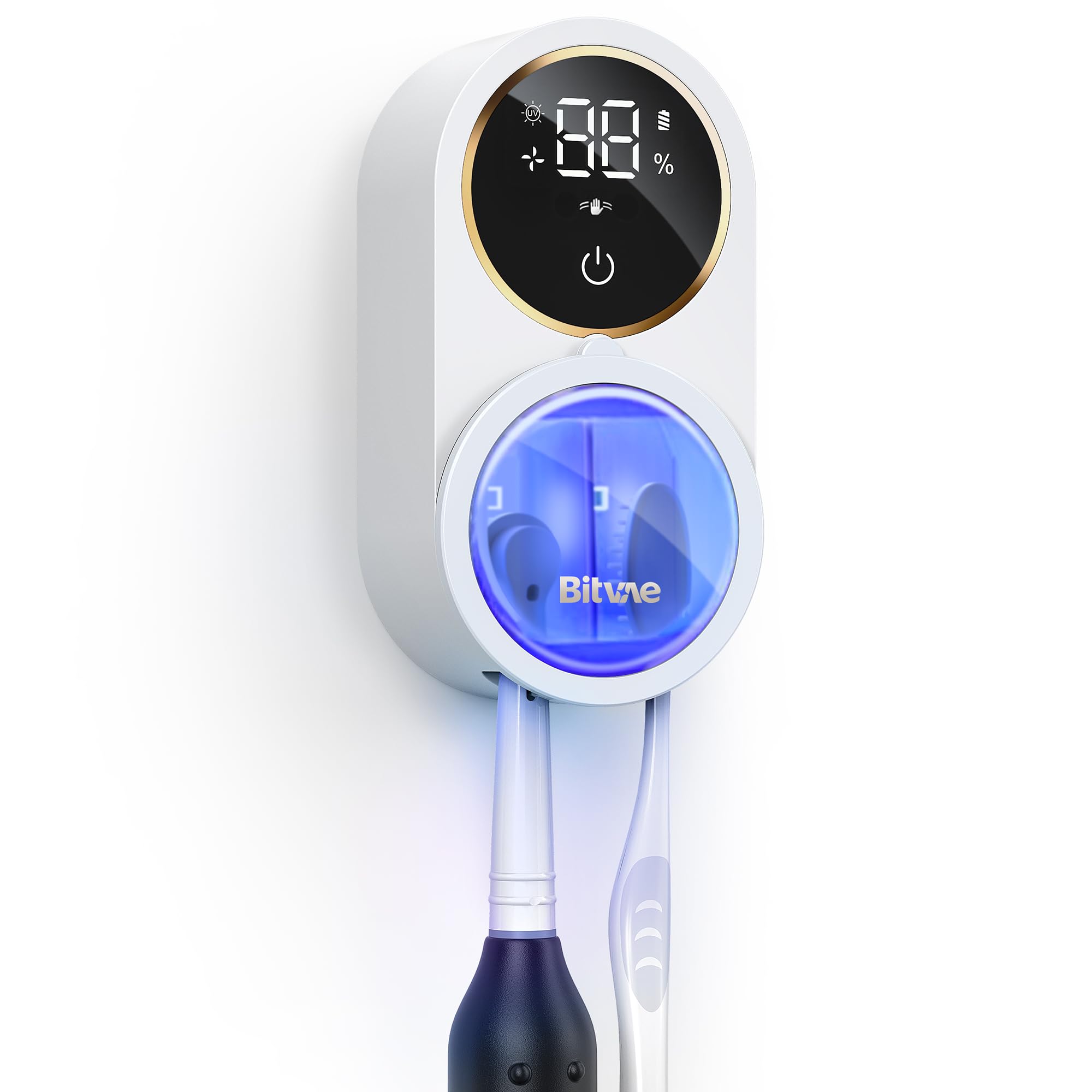 Bitvae Upgraded Tooth Brush Holder for Bathroom 2 0 Infrared Sensing Toothbrush Cleaner Wall-Mounted for Most Size Toothbrushes