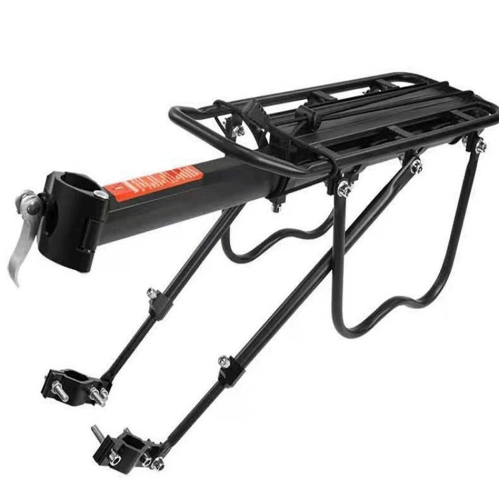 Portapacchi per Mountain Bike, Portapacchi Bici Alluminio Universale Regolabile, Capacità Portata Massima 50 kg, Carrier Rack con Riflettore 24–29 Pollici, Installazione Rapida