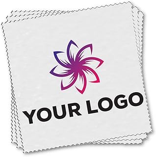 Smart Go - Microfiber Cleaning Cloth (100 Pieces) - Digital Custom Print Your Company Artwork or Business Logo - Promotional Item for Cleaning Eyeglasses, Screens, & Lenses - 3 x 4 in