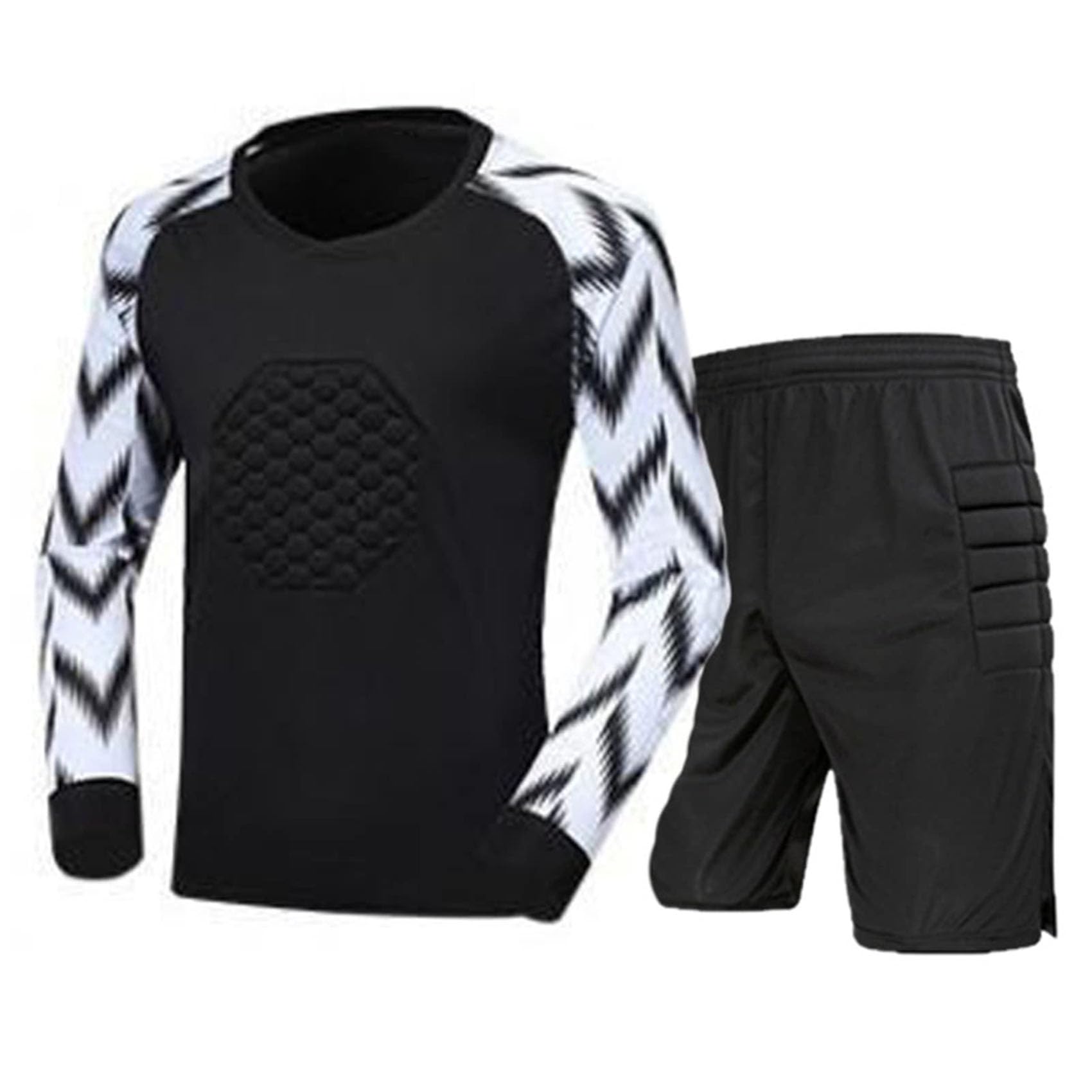 Uniforme de Portero de fútbol para niños, jóvenes y Adultos. Camiseta de Manga Larga y pantalón Corto Ligeros para Entrenamientos y Partidos de fútbol.