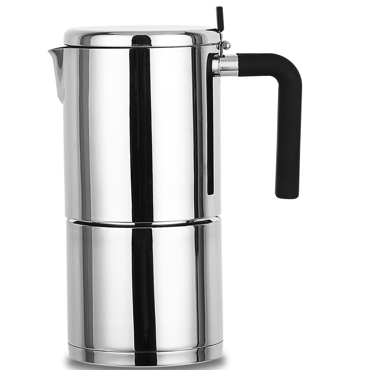 Stovetop Espresso Maker Stainless Steel 10 Cup XIHAO Silver Italian Moka Coffee Pot