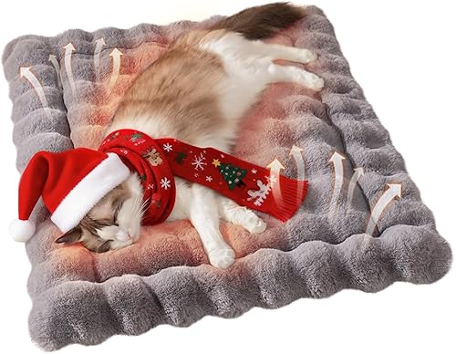 Camas para gatos de interior, tapete de felpa con parte inferior antideslizante, piel sintética, cama suave para gatitos, suelo, sofá, perro y