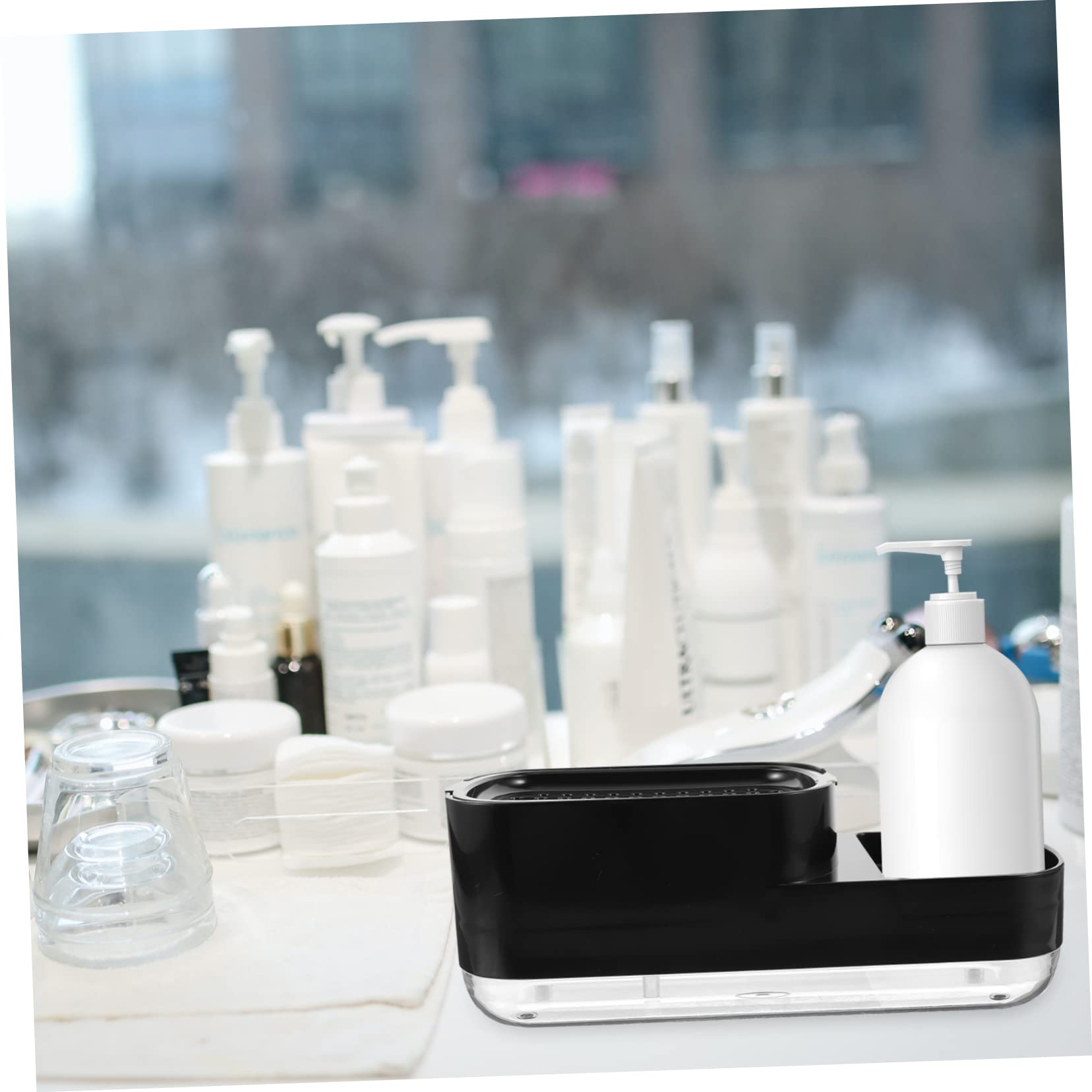 SOLUSTRE Push-Down Soap Box for Kitchen Dish Soap Dispenser Liquid Dispenser Easy Use