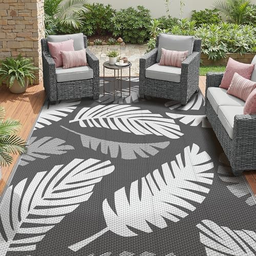 GENIMO Waterproof Outdoor Rug 6' x 9' for Patio Decor, Reversible...