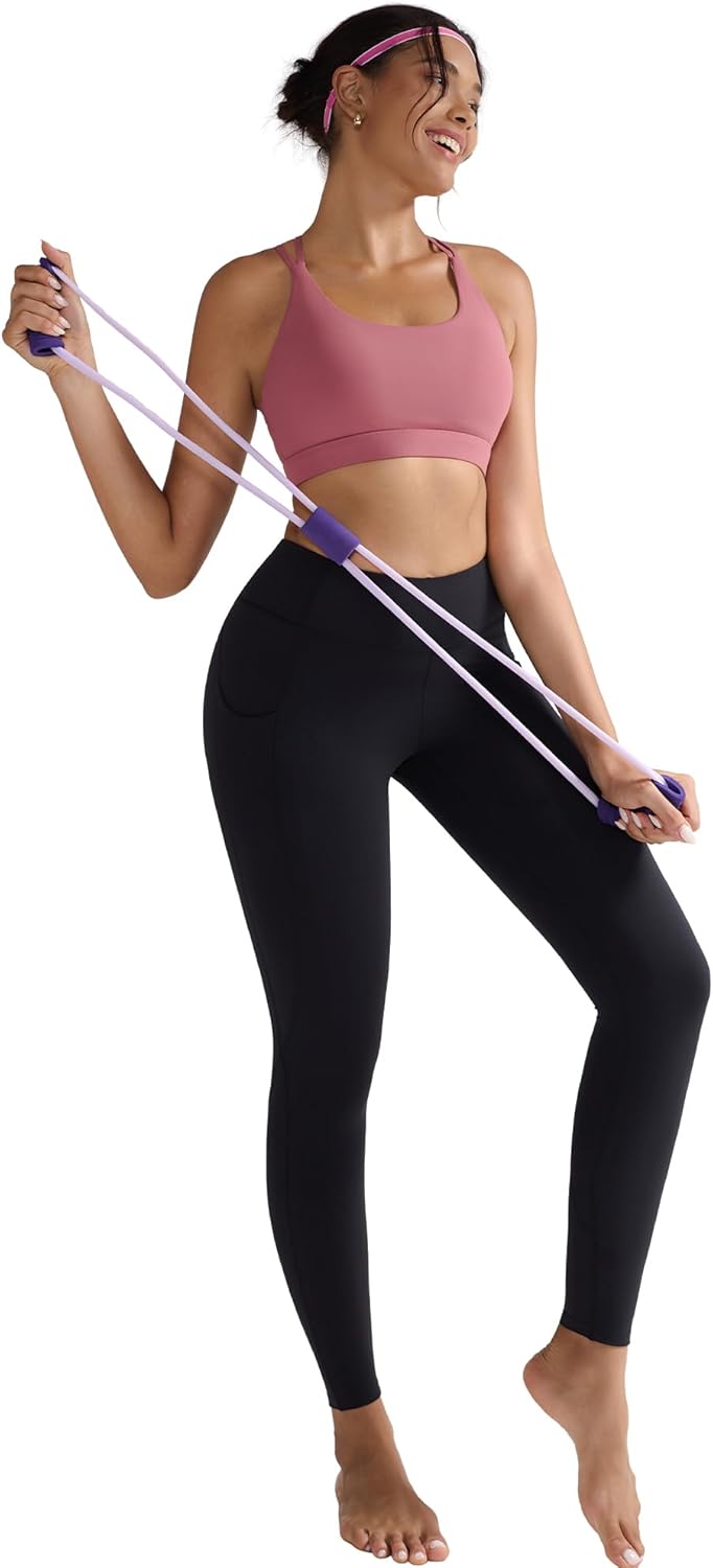 RUNNING GIRL Leggings for Women 25" Inseam, High Waisted Compression Buttery Soft Yoga Pants with Pockets