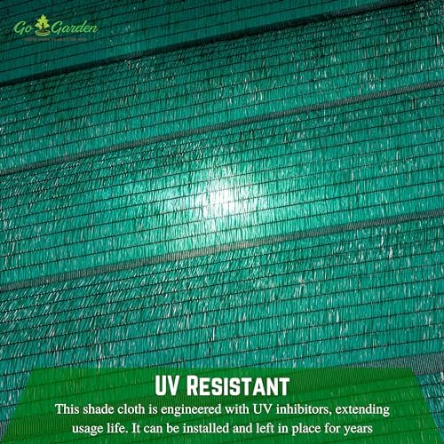 Image of Go Garden Green Shade Net 50% UV Protected (5 ft X 20 Ft)| Multi-Purpose Agro Net 100% Vergin | Garden, Greenhouse, Terrace & Balcony Use | Ideal for Farming & Gardening (1.5 M X 6 M)