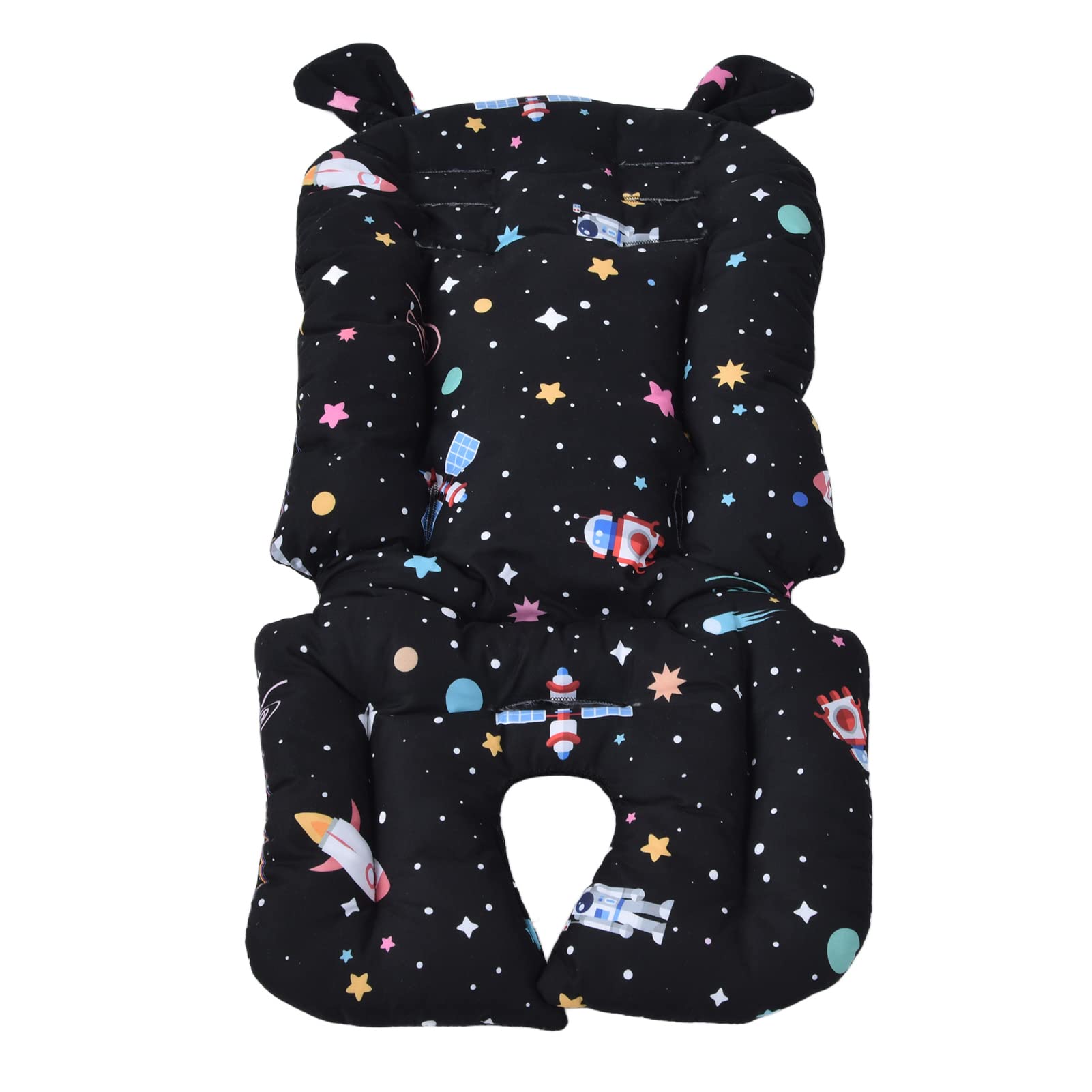 Baby Stroller Cushion, Soft Sturdy Two Sided Cute Cartoon Pattern Skid Resistance Fabric Stroller Liner for Indoor for Outdoor(【Little Astronaut】)
