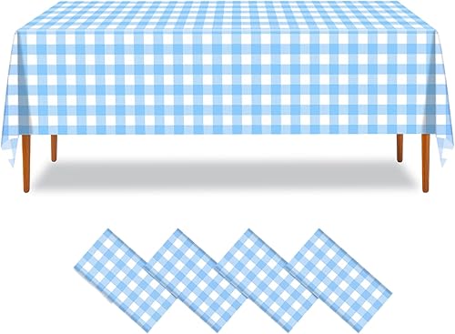 Miniatura 9 de Paquete de 4 manteles de plástico verde salvia, 54 x 108 pulgadas, desechables, impermeables, rectangulares para mesa, para boda de novia, fiesta de