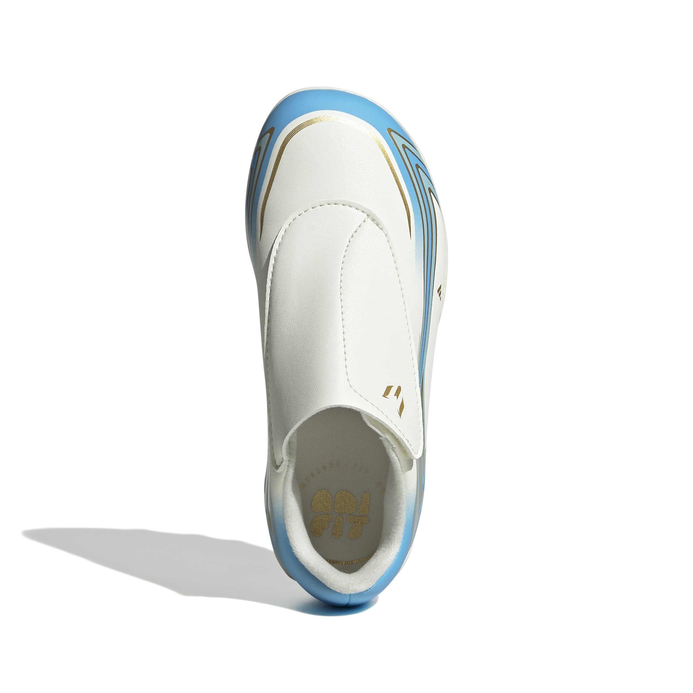 adidas Unisex-Kinder F50 Messi Club Fußballschuhe mit Klettverschluss, Fester Boden/Multi Ground