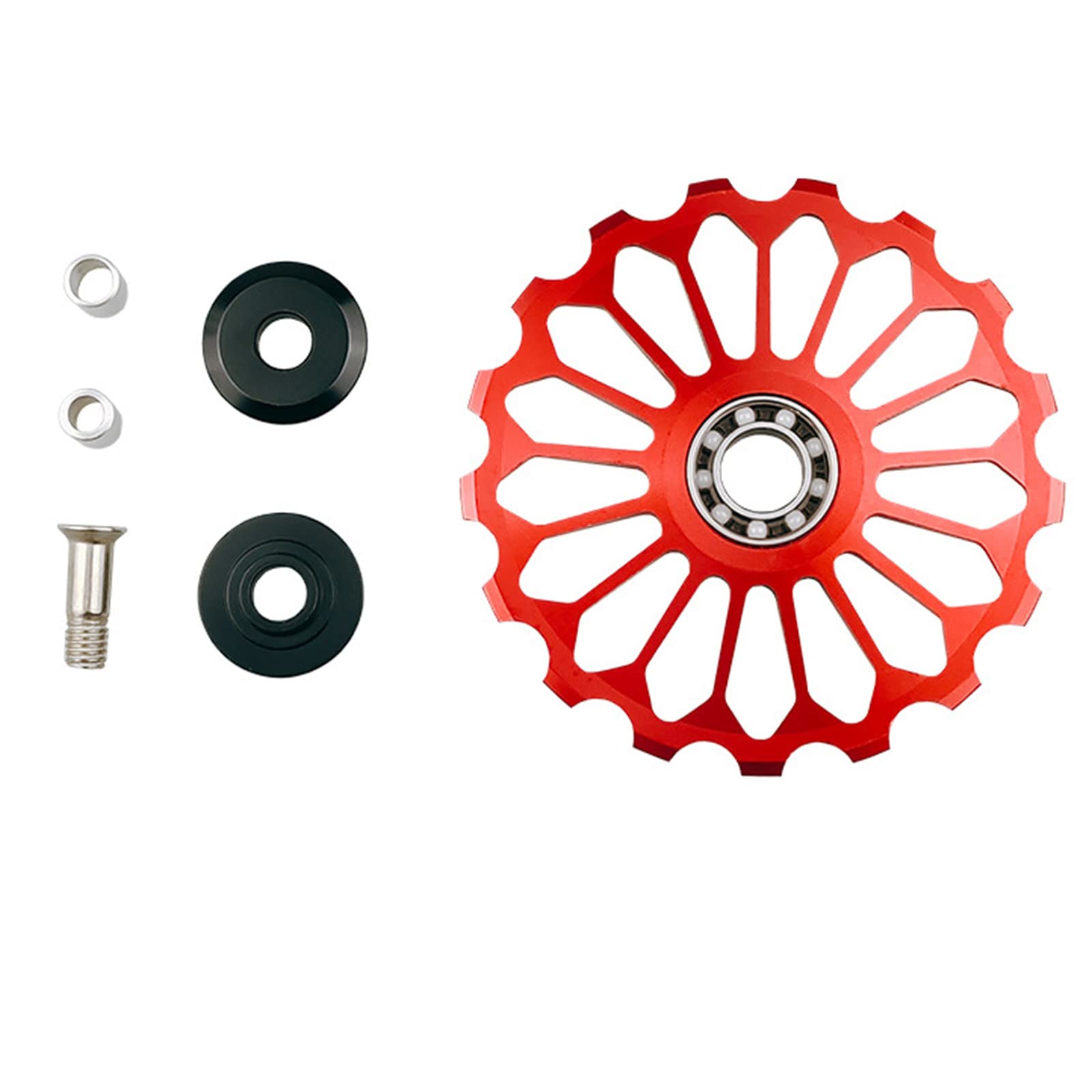Galets De Dérailleur Céramique 11T/17T – VTT / Route – Noir/Rouge/Or