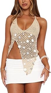 Sequin Sequin Crochet Halter Crop Top