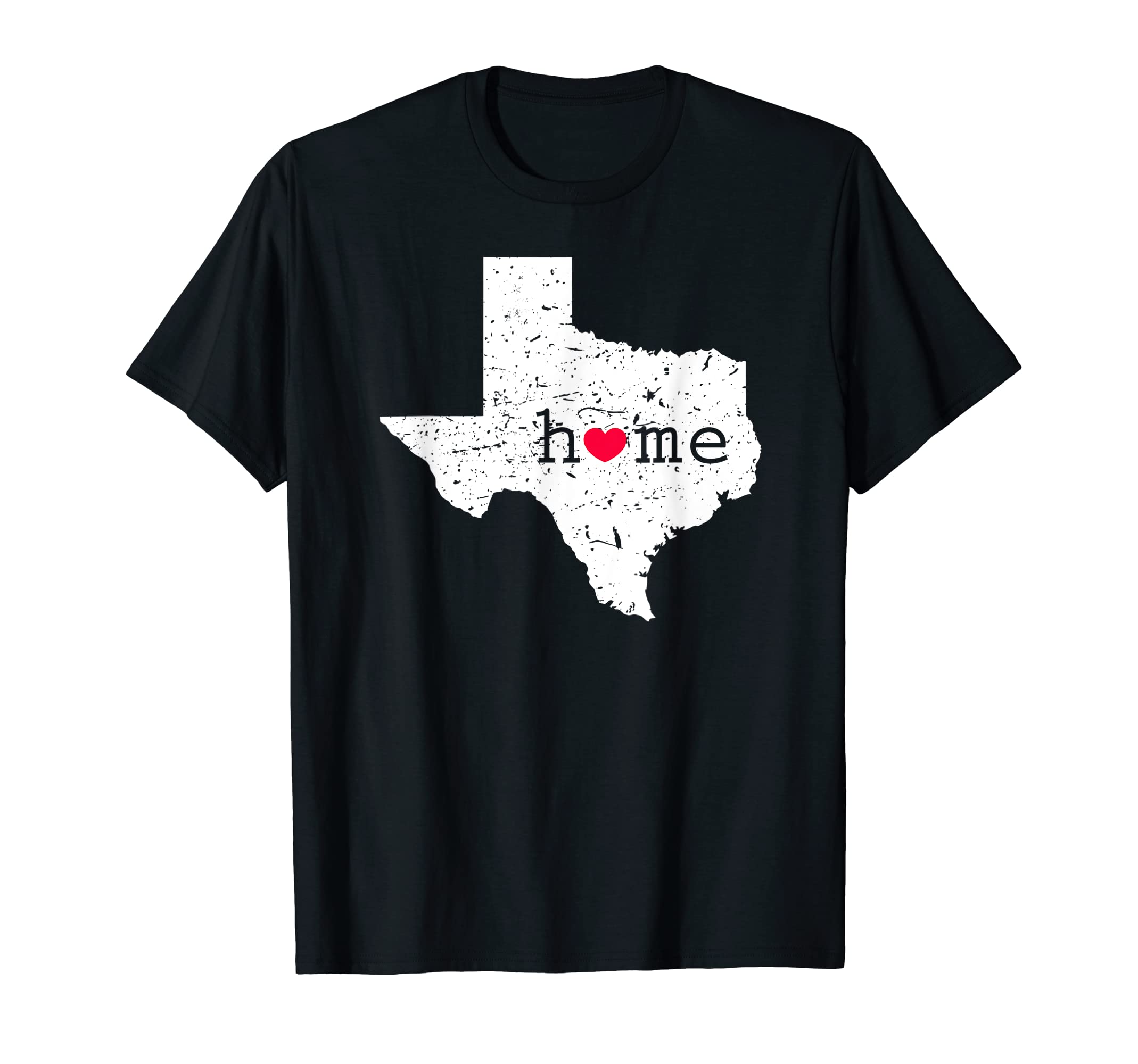 Texas T Shirts And ApparelTexas Home T Shirt Distressed TX State Map with Heart Gift T-Shirt