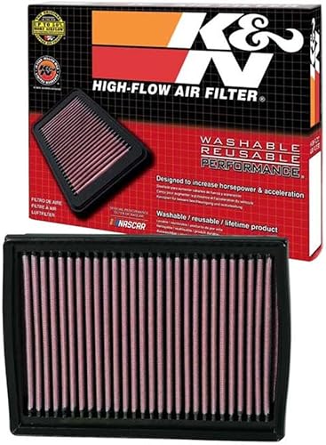 Miniatura 2 de K&N Filtro de aire del motor: Reutilizable, limpia cada 75,000 millas, lavable, Premium, Filtro de aire de repuesto para automóvil: Compatible con