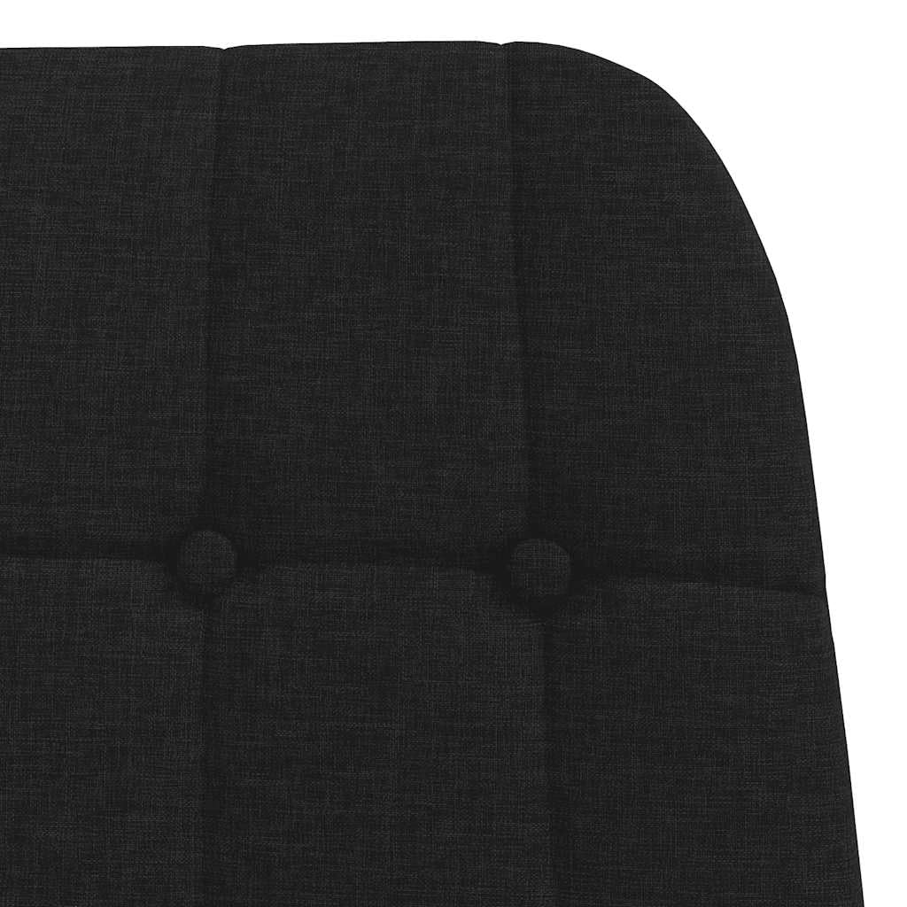 Sillón de relax de tela negra, sillón de salón con patas de madera, silla acolchada para salón o dormitorio, 70 x 77 x 94 cm, capacidad de carga máxima de 110 kg, cómodo sillón orejero