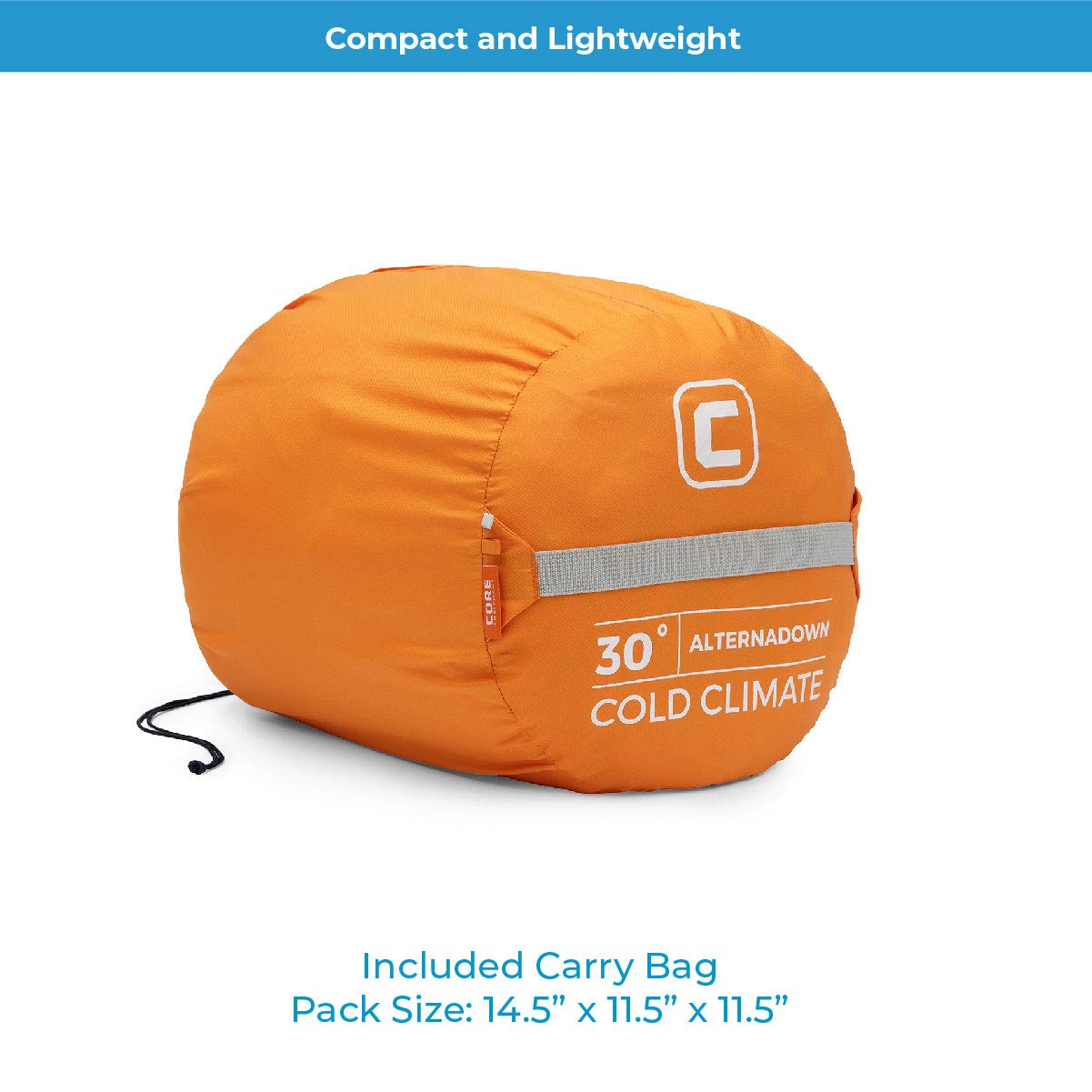 Amazon.co.jp: Core 30 Alternadown 冷気候用寝袋 オレンジ(30度) 大人用 : スポーツ＆アウトドア