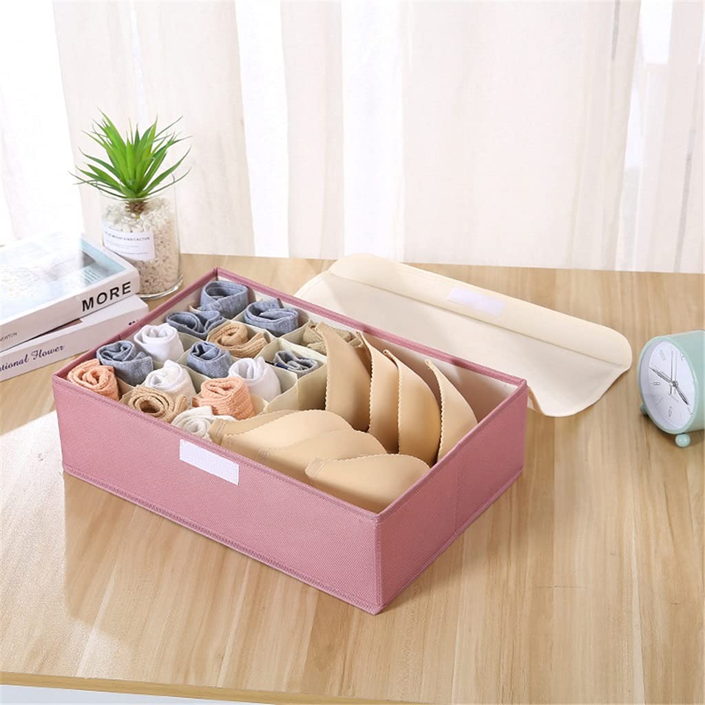 15 + 1 grilles sous-vêtements Chaussettes Organisateur de Stockage avec couvercles Pliable Placard tiroir diviseur boîte de Rangement (D 44 * 29 * 13cm)