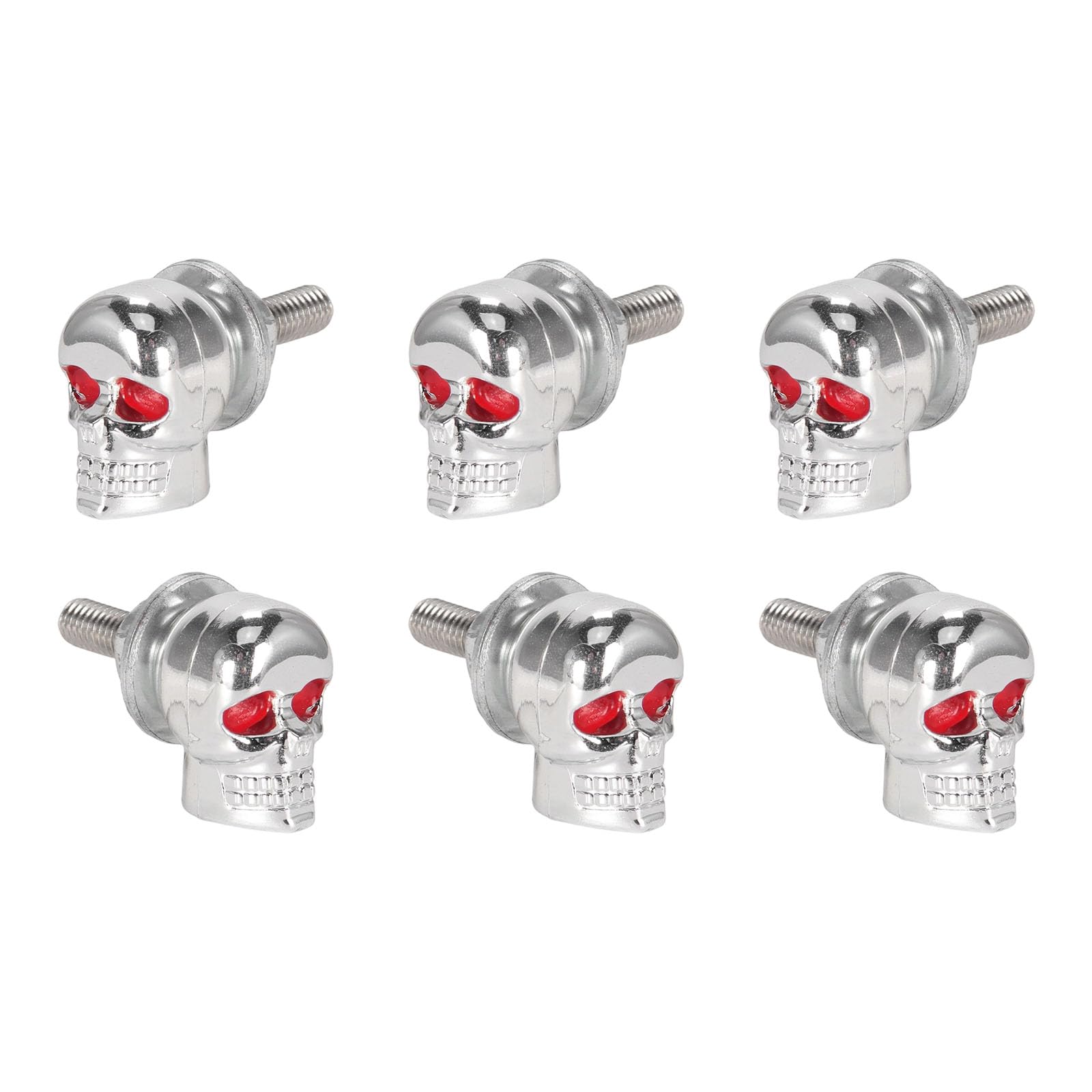 6PCS Skull Pattern License Plate Fasteners Aluminum Screw Set for Automotive Decoration Skull Head License Plate Bolts