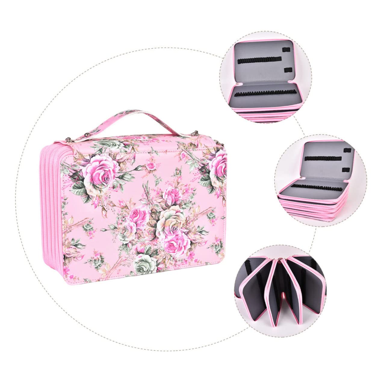 Artibetter Astuccio Portapenne Organizer Per Penne Scomparti Materiale Custodia Per Cancelleria Design Ad Capacità Facile Da Aprire e Chiudere
