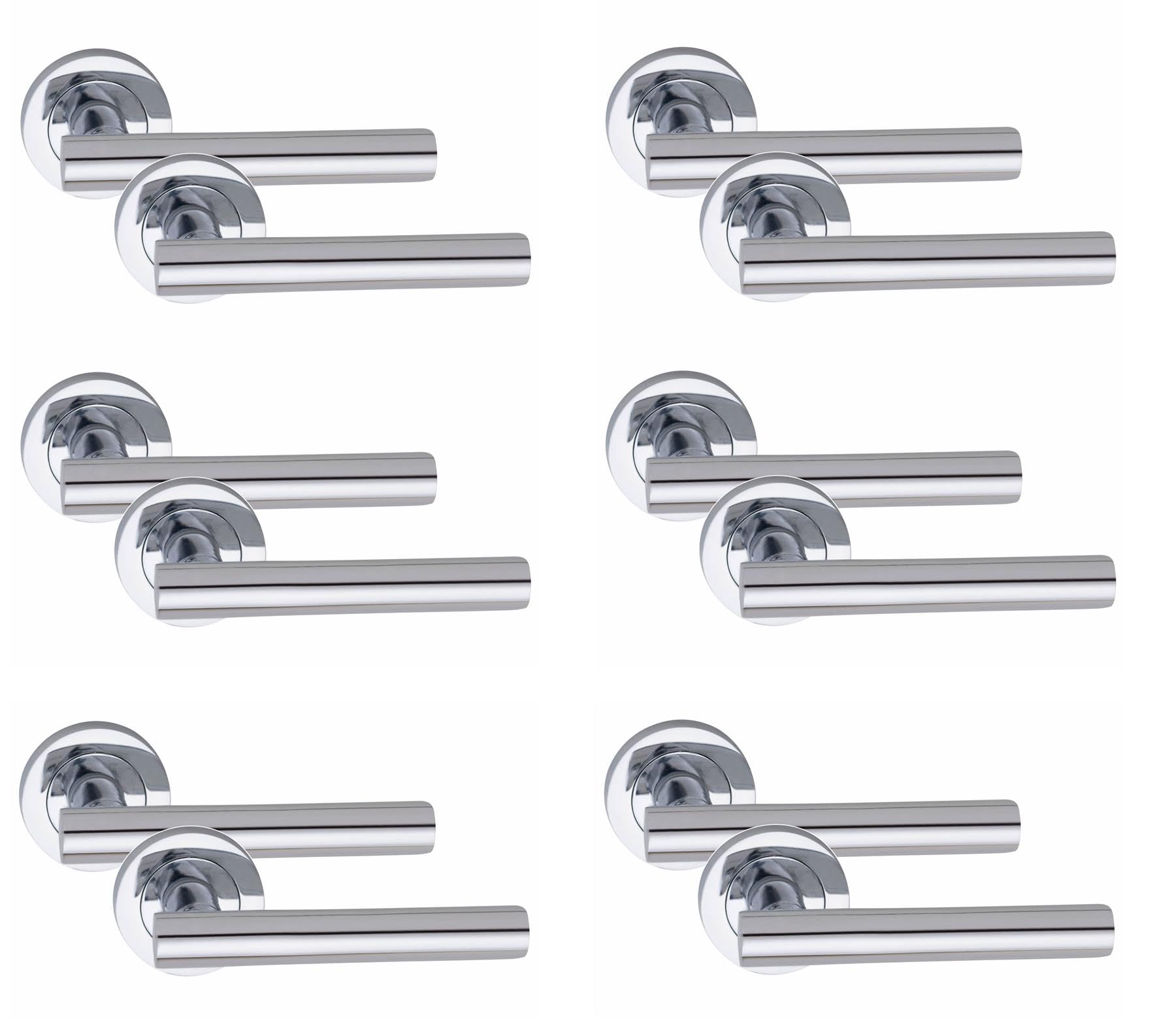 Golden Grace Chrome Straight T-Bar Handle Pair With Spindle And Fixing 6 Pack