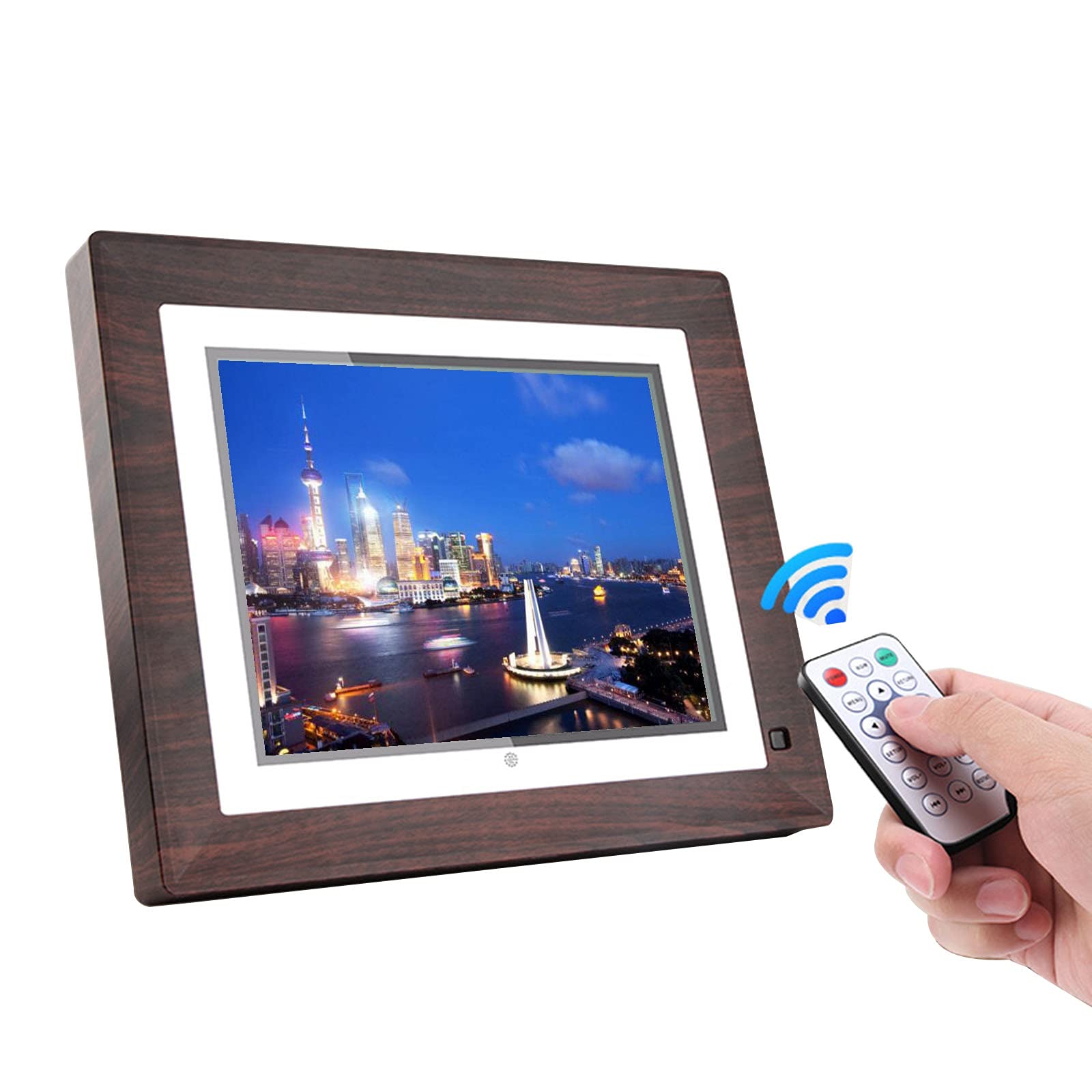 lhx 9.1in Smart Digital Photo Frame with Remote Control, Your Photo Manager HD LED Display, 16GB Storage, Clock, Calender?Auto-Rotate?Human Body Induction