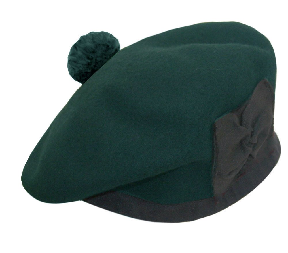 Maze Wool Balmoral Bonnet Hat Scottish Piper Green (62cm UK 7.3/4 US 7.7/8, Dark Green)