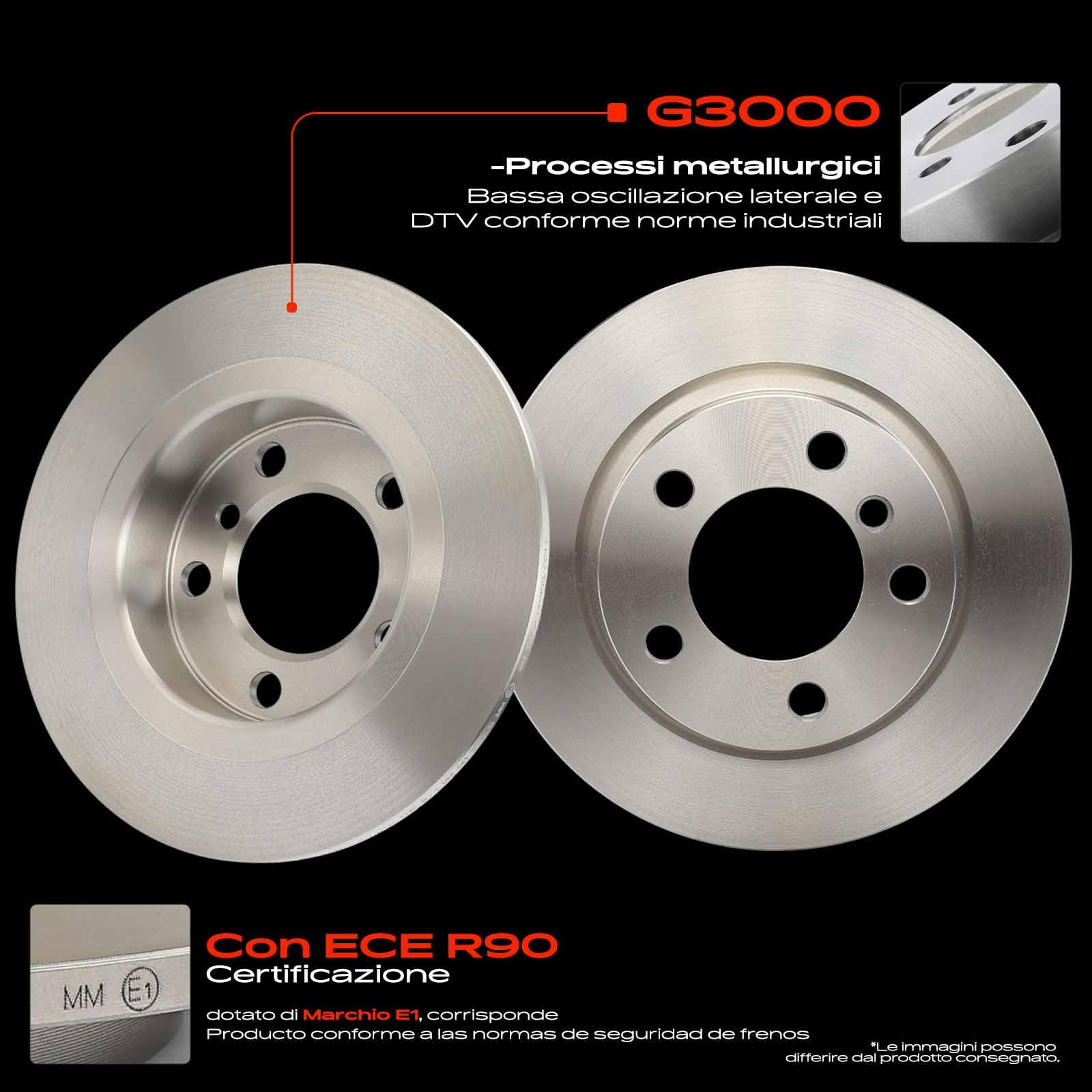 Frankberg Set freni incl. 2x Dischi Freno + 4x Pastiglie dei Freni Posteriore Compatibile con M.i.n.i Countryman R60 M.i.n.i Paceman R61 Replace# 34219811539