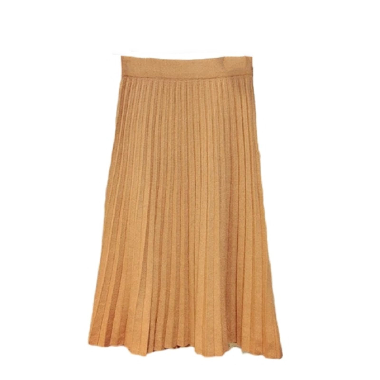 Falda De Punto De Mujer - Falda Larga De Punto Plisada De Corte En A para Otoño, Ropa De Calle Gruesa Y Cálida, Ropa Clásica Sencilla Y Elegante De Color Sólido para Fiesta Y Graduación