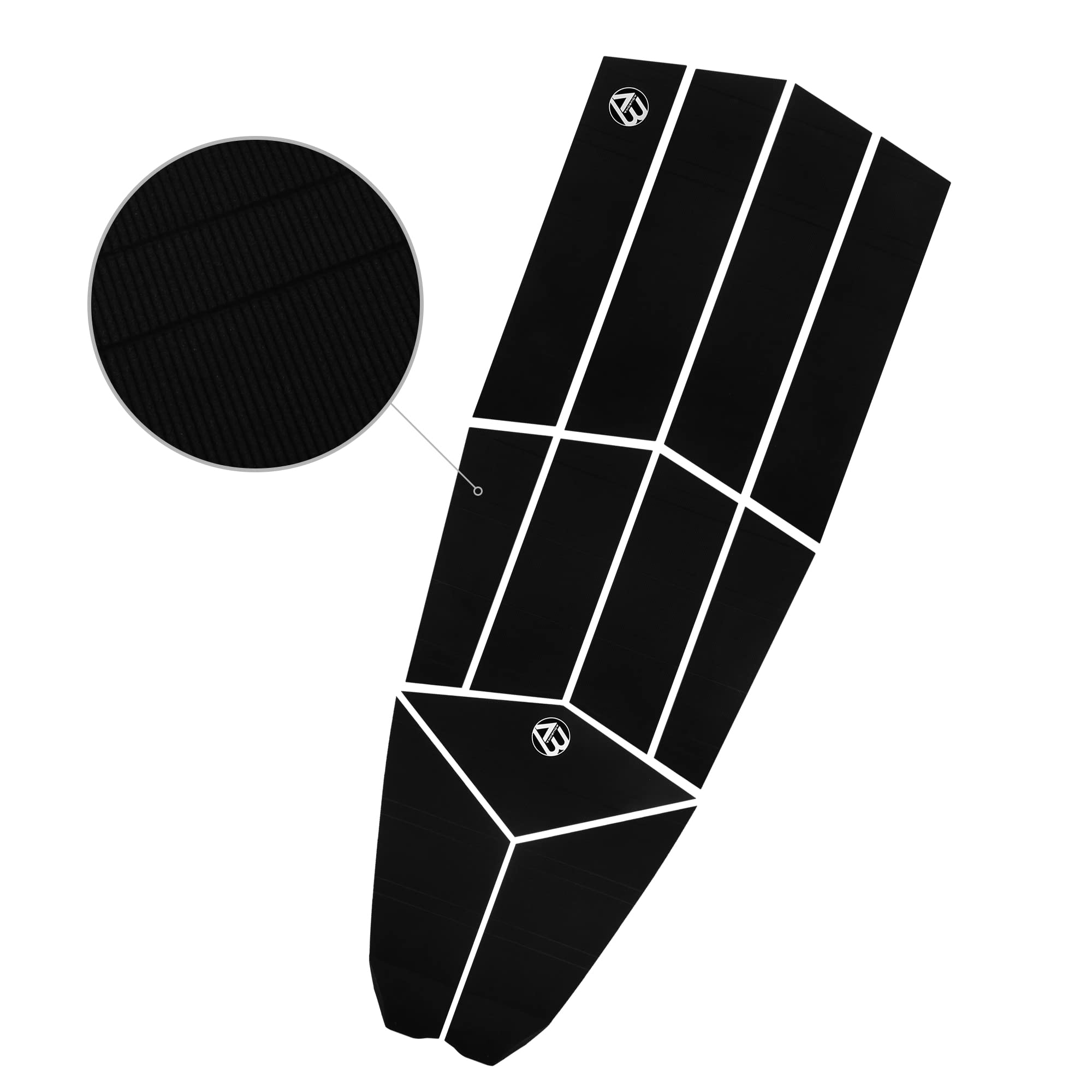 AQUBONA 11 Piece Surf Small Deck Traction Pad Premium EVA Grip Foam with 3M Adhesive for Longboard Paddleboard Surfboard, Deck Pad/Traction Pad/Tail Pads White, Black