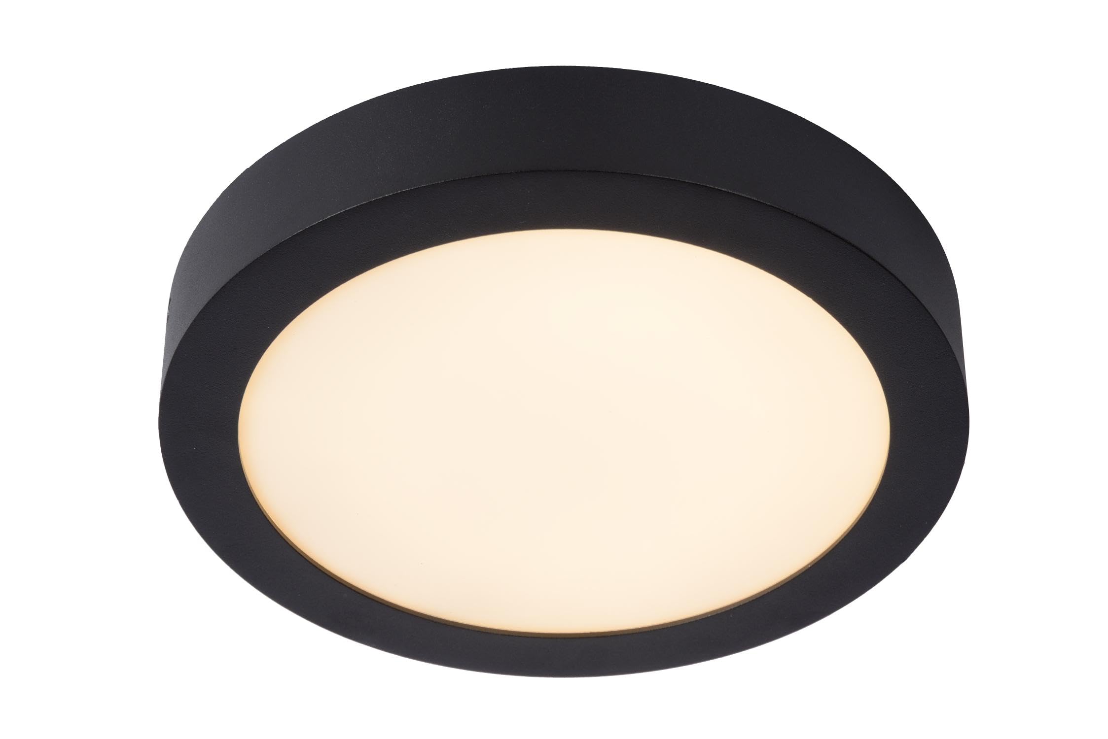 LUCIDE BRICE-LED - Deckenleuchte Badezimmer - Ø 24 cm - LED Dim. - 1x15W 3000K - IP44 - Schwarz