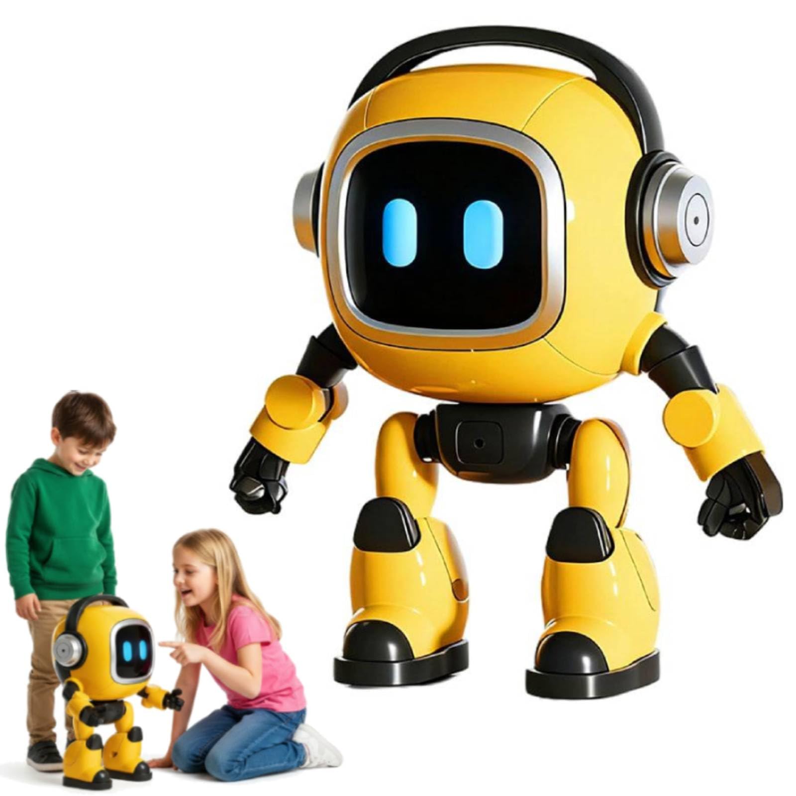 Ai Robot Toy for Kids, Intelligent Interactive Desk Robot with Voice Recognition Feature Talking Companion, Ai-Powered Smart Talking Robots & Learning Games, Educational Toys, Rechargeable Design