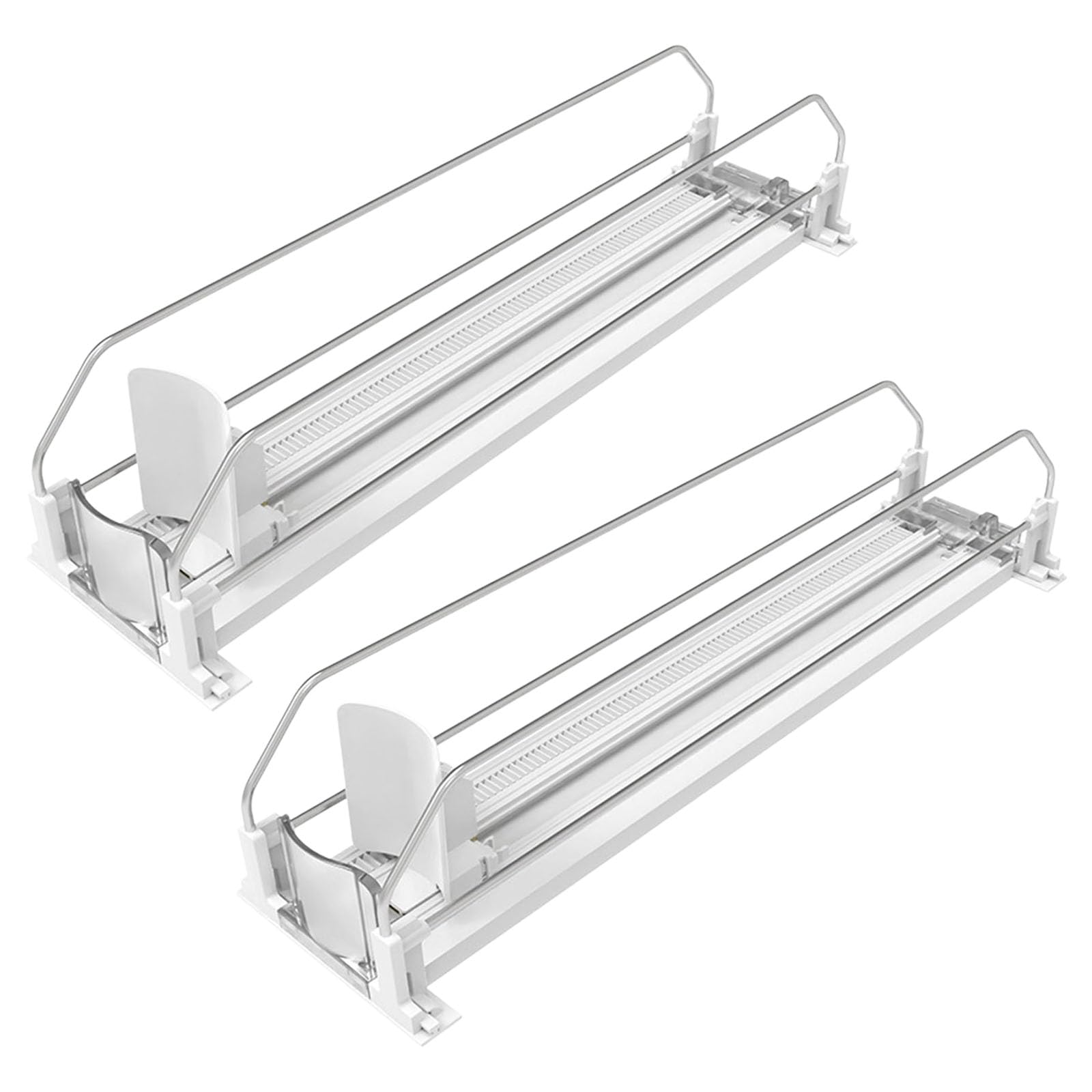 Shelf Organizer Track for Beverages, Automatic Front Feed Drink Pusher Lane with Side Guide Channel Design for Retail Shelves Drink Pusher Lane Beverage Shelf Organizer Retail Display Track Front Feed