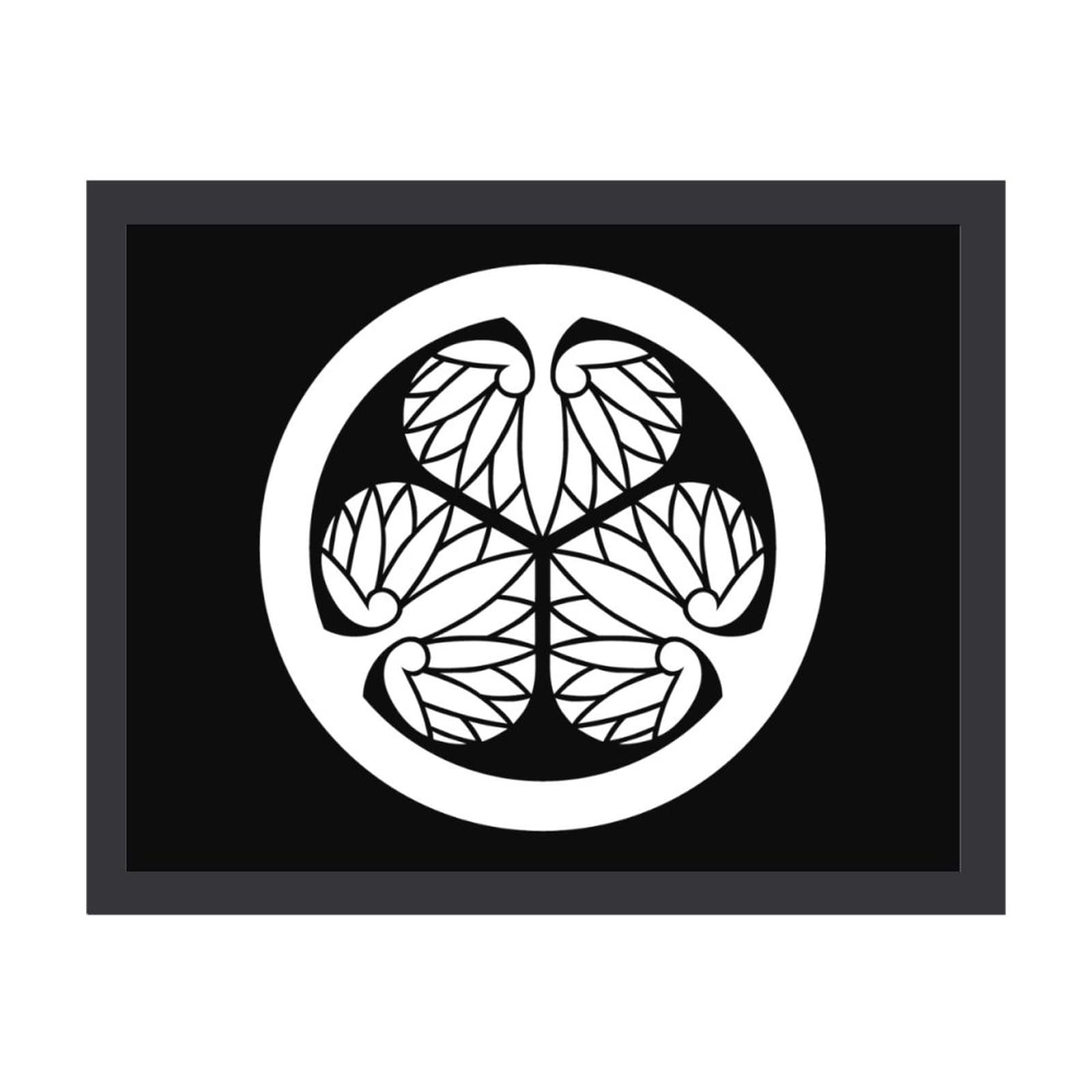 Amazon.co.jp: フォトフレーム 木枠付き 家紋 徳川・三つ葉葵 葵の御紋