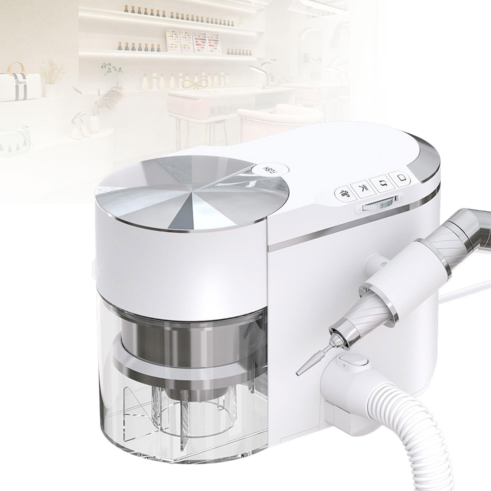 GLWABOMARS 30000RPM Adjustable 2-in-1 Quiet Nail Drill & Powerful Dust Collector Vacuum, Professional Manicure Pedicure Machine for Home & Nail Salon