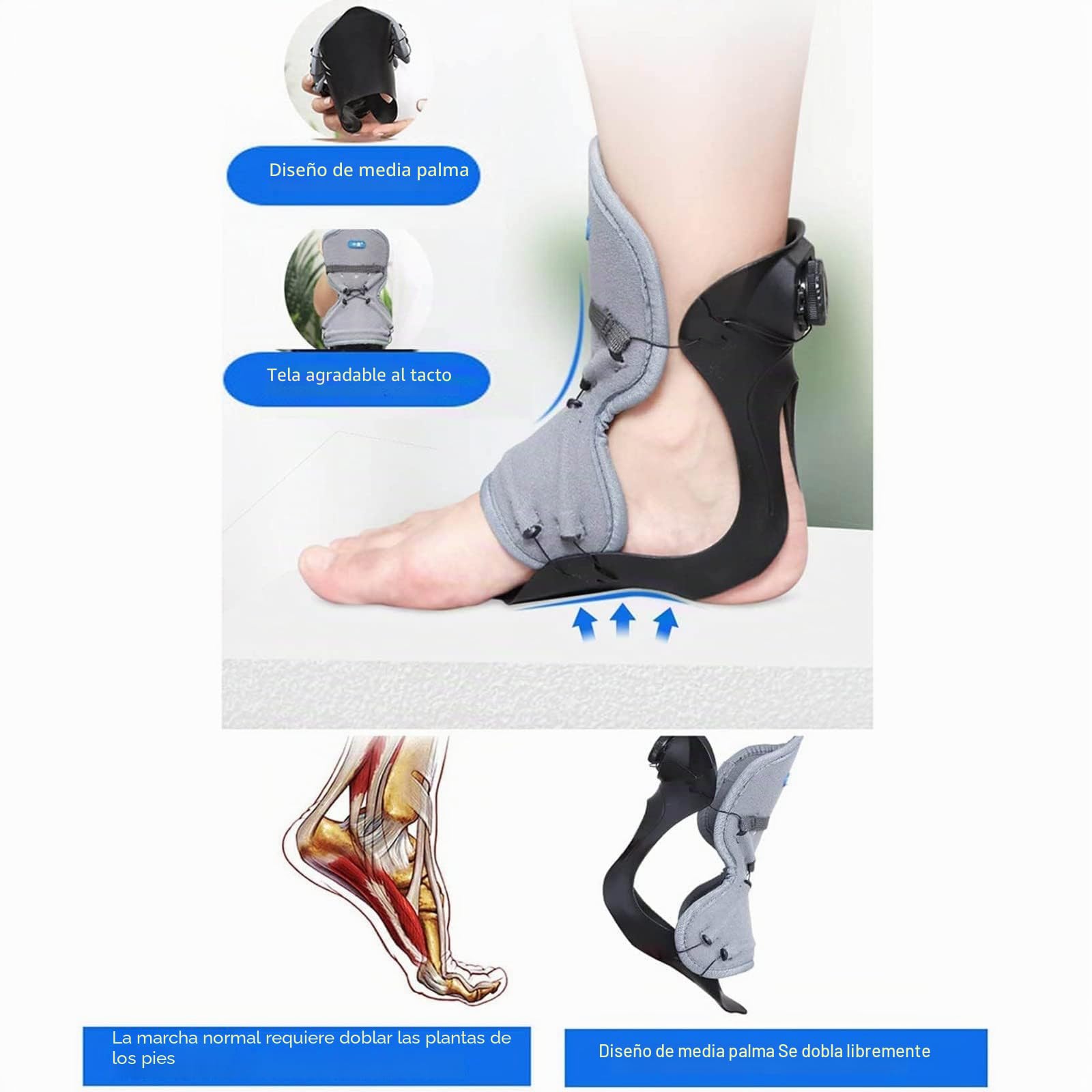 Férula De Soporte para Pie Caído, Ortesis De Caída De Pie, Férula De Apoyo para Caída Del Pie para Entrenamiento De Rehabilitación De Lesiones Nerviosas De Pie Caído Left,Small