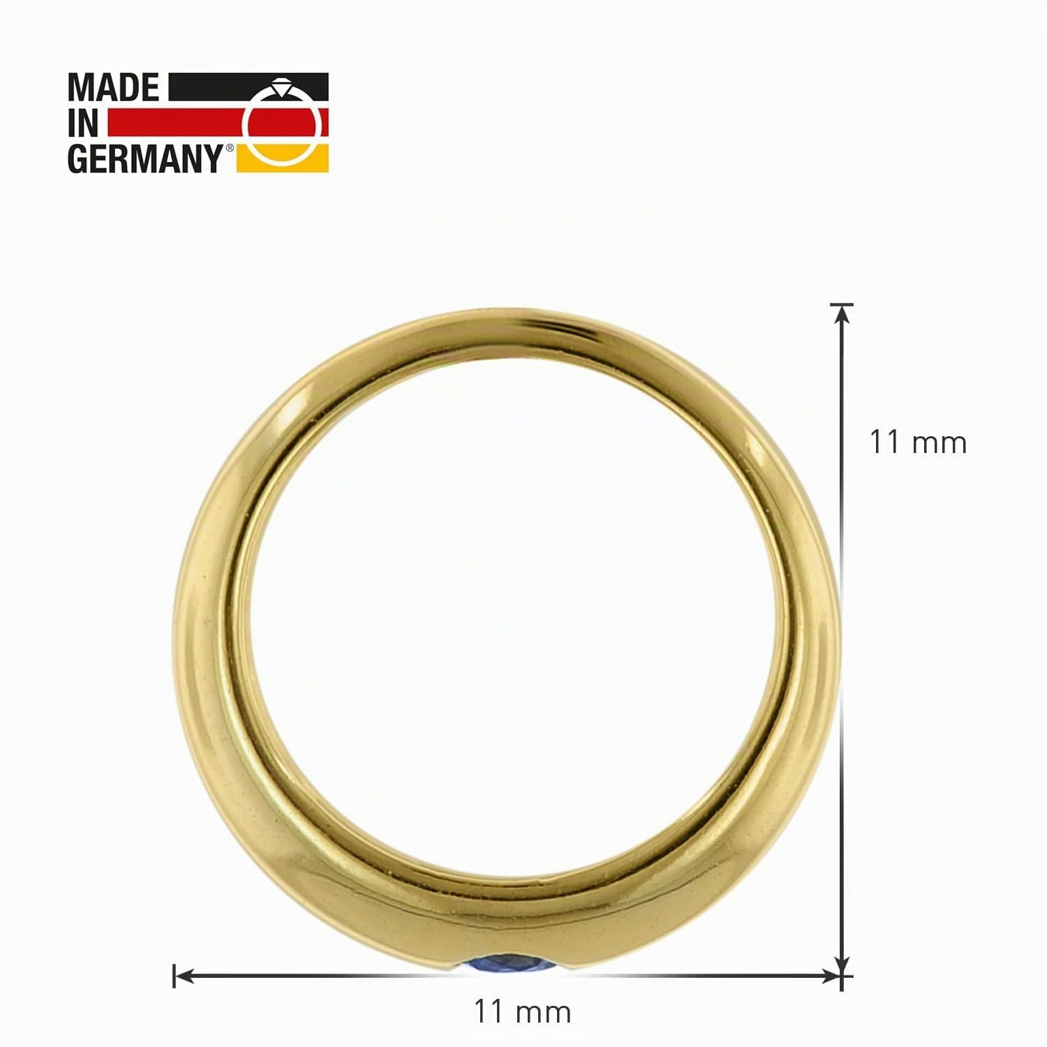 trendor Taufring mit Saphir Gold 585 an goldplattierter Kette 40/38 cm