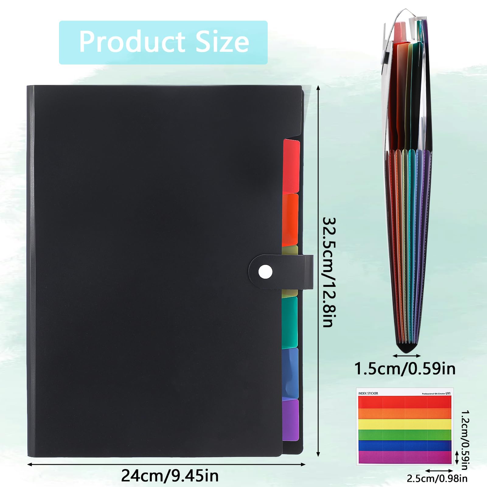 Candcamp A4 Expanding File Folder 2 Pack, 7 Pocket Document Organiser with Sticky Labels - Image 2