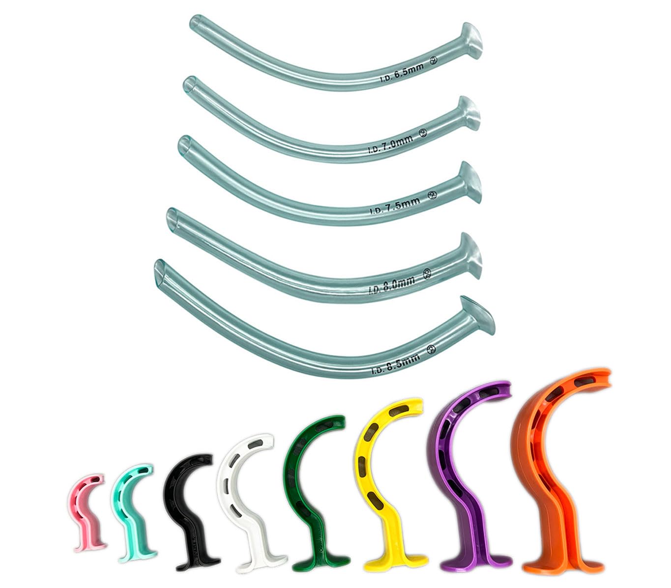 - Endure Complete Airway Emergency Kit - 8 Sizes Berman OPA + 5 Sizes Nasopharyngeal Airway + 5 Packs Lubricating Jelly