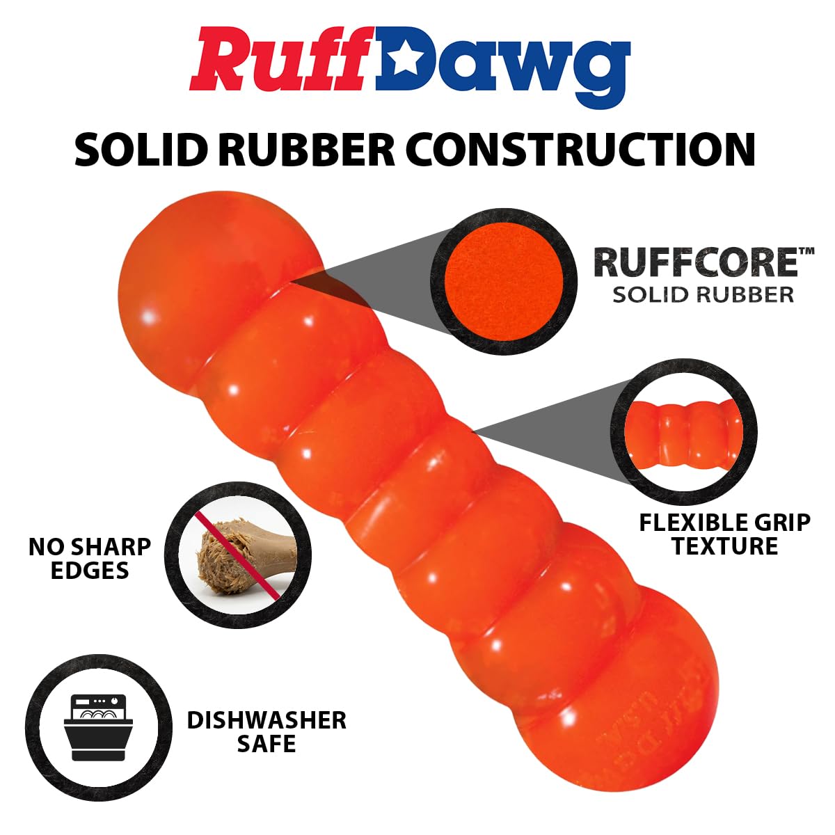 Ruff Dawg Dawg-Buster - Bastone da masticare indistruttibile per cani di peso inferiore a 18,1 kg, colore: giallo