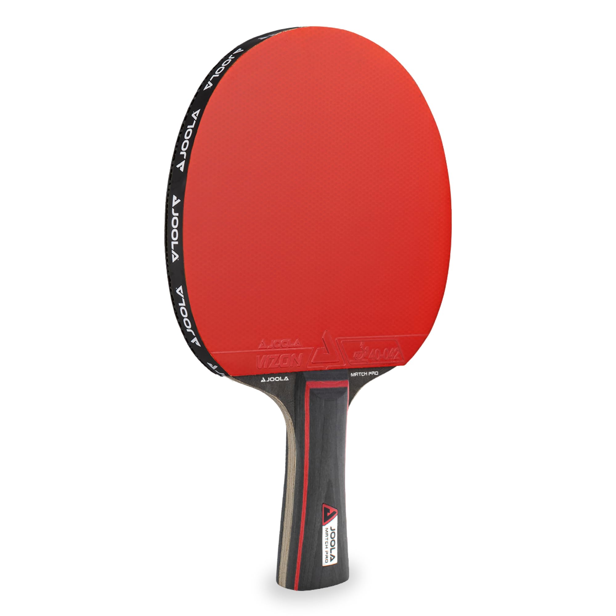 Match Pro ITTF Approved Allround Competition Table Tennis Bat 4 Stars Black/Red 1.8 mm Sponge Thickness