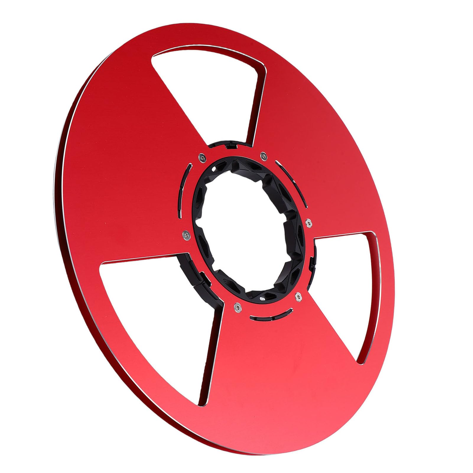 Carrete de Cinta Vacío de 10,5 Pulgadas, Carrete Abierto de Aleación de Aluminio para Cintas de 1/4 de Pulgada, Recogida de Grabación Universal para, para MAXELL, Brida NAB, (rojo)