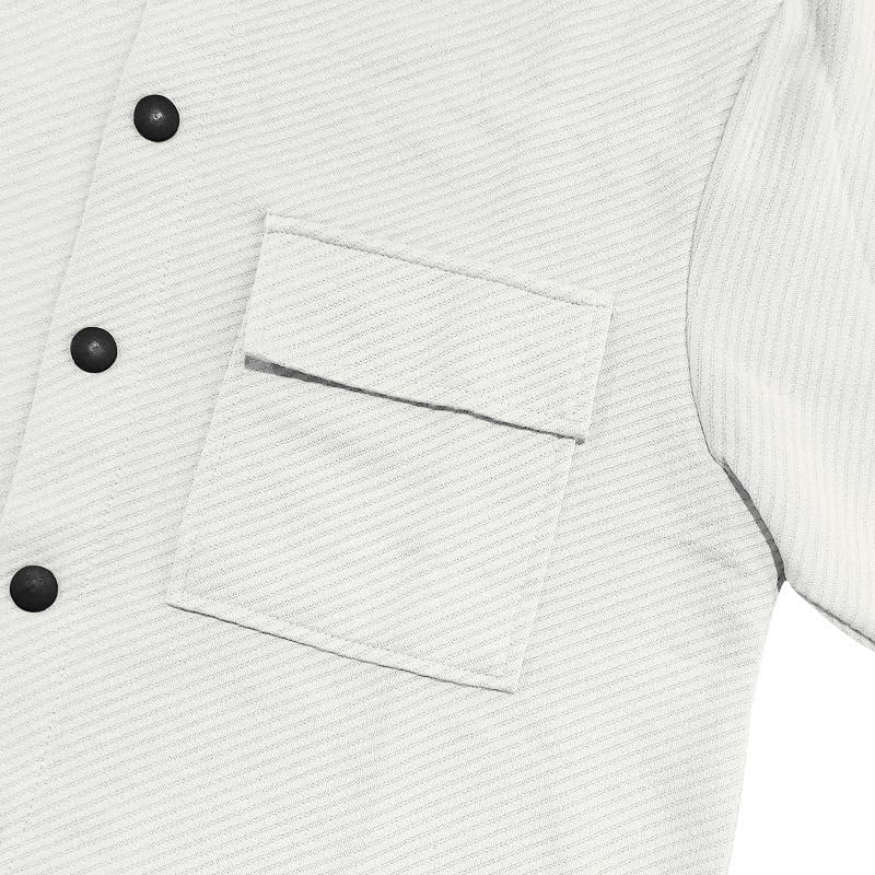 Men's Slim Fit Jacket Spring Autumn Solid Twill Button Front Casual Top with Pockets for Holidays Daily Wear - Image 4