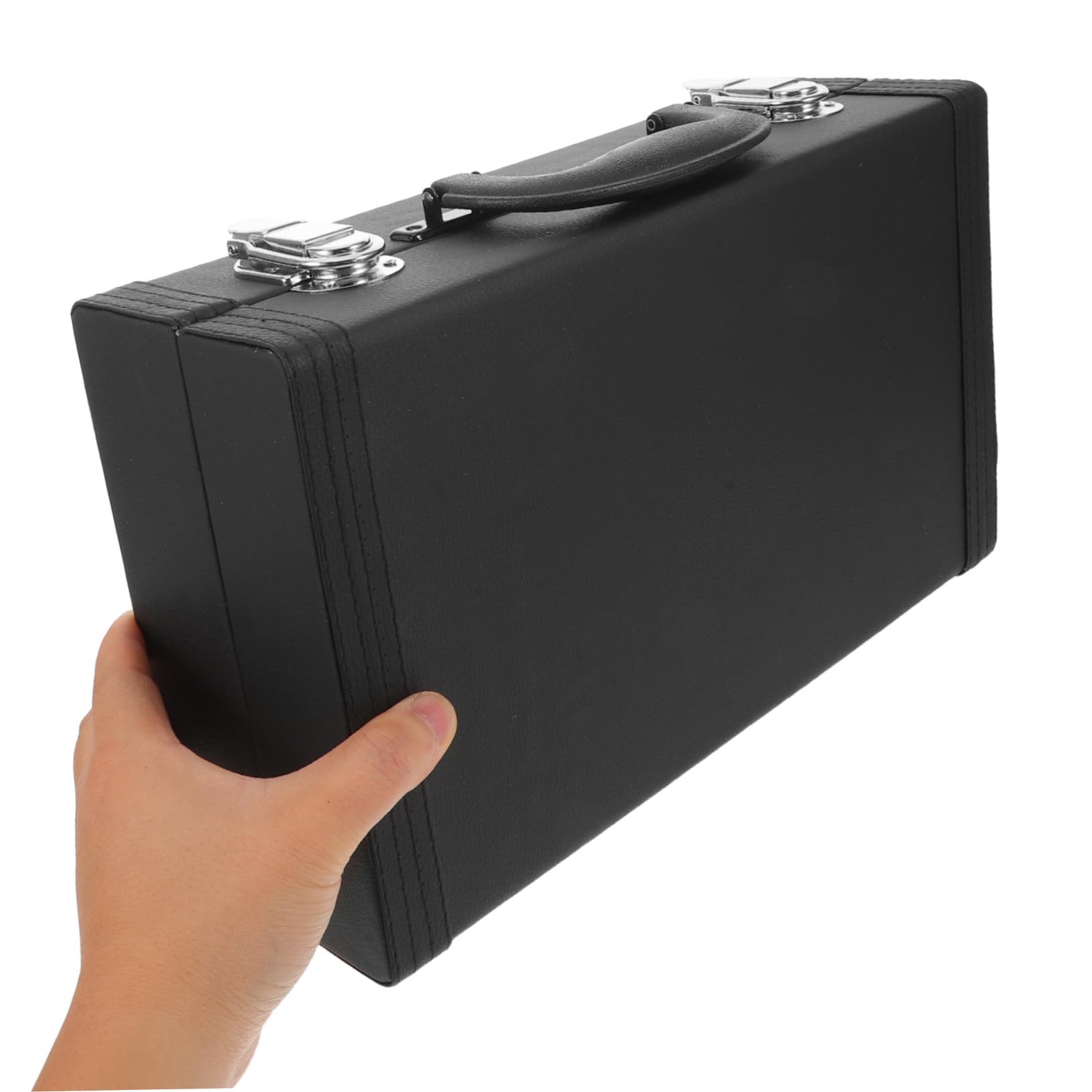 Estuche Rígido para Clarinete PU con Asa Caja de Almacenamiento Portátil Negra con Cierre Seguro para Músicos Bolsa para Instrumento de Viento Ligera y Resistente