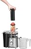 WMF Kult X Juicer Electric Fruit Vegetables 500 W for Large Fruit Pieces Juice Jug 1.2 L Foam Filter 2 Speed Settings Stainless Steel Matte