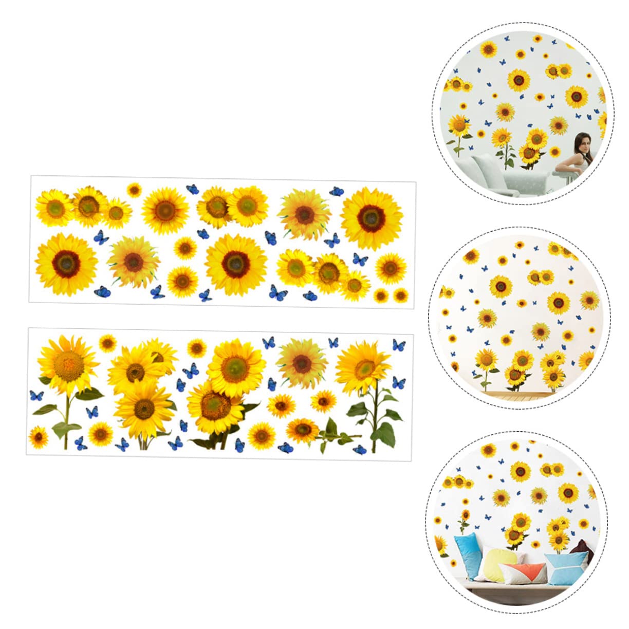 Toddmomy 2 Series Pegatinas Decorativas De Girasoles Y Autoadhesivas Para Calcomanías Para Dormitorios 2 Hojas*2