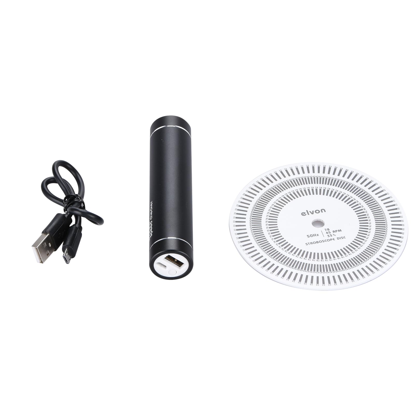 Kit de contrôle de vitesse 50 Hz pour tourne-disque vinyle LP (lumière stroboscopique + disque tachymètre + câble USB)